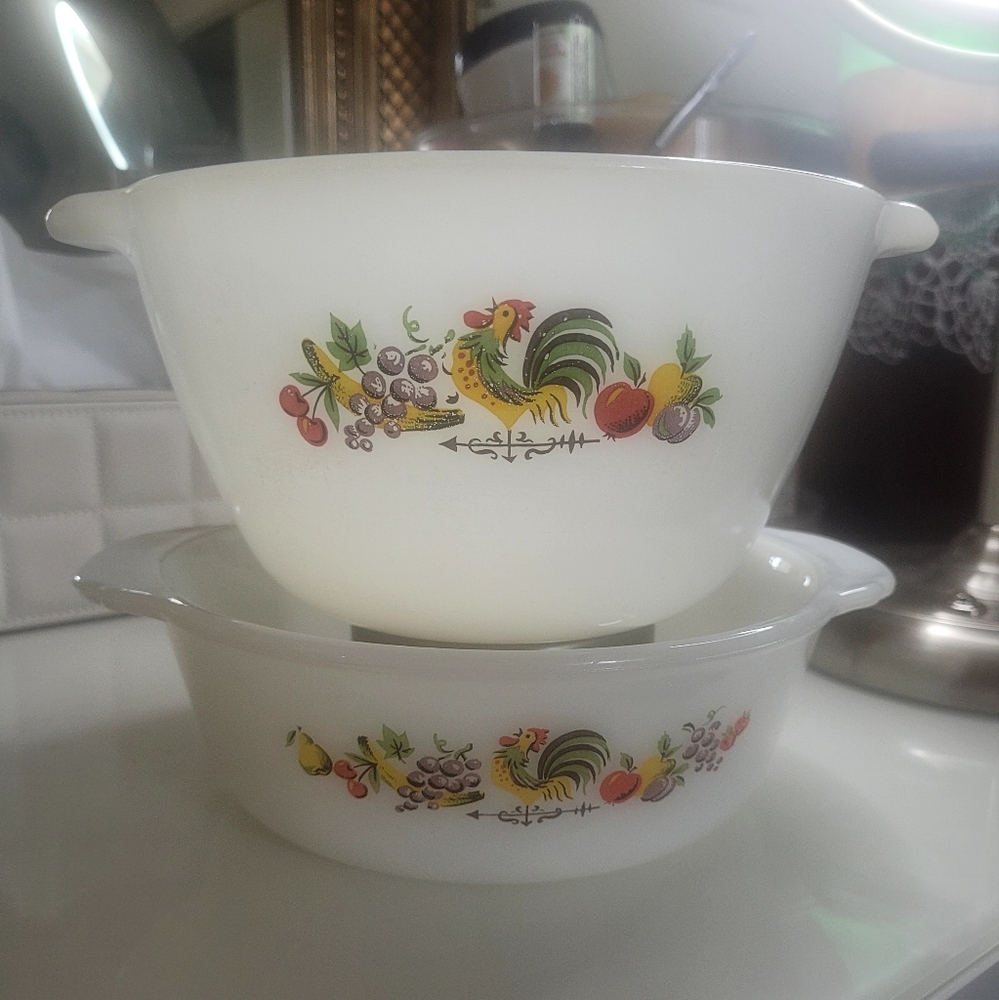 Fire King Chanticleer Bowls x2